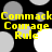 Yellow text reading "Commack Commack Courage Courage Rule Rule" repeats across a black background with gray and white circular shapes.