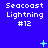 Blue background with white text "Seacoast Lightning #12" repeated across nine positions, featuring animated light blue symbols and dots in various states of appearance and disappearance.