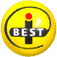 Yellow sphere with black circular outline and red dot at top, displaying text variations including 'BEST', '2000', and 'Vote Aqui.' across multiple views.