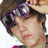 Six distinct Justin Bieber-themed buddy icons arranged in a , each with unique poses, clothing, and background elements