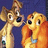 Pixelated cartoon dogs with one holding a blue object, orange background text reads 'Don't you wish it could be like this?'