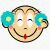 Two side-by-side cartoon faces with teal pigtails, one smiling with tongue out and closed eyes, the other neutral with open eyes.