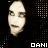 Pixelated grayscale portrait of a person with light skin tone, dark hair, and neutral expression against black background; white text 'DANI' at bottom right.