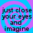Four identical display text over a blue and purple spiral background with pixelated font