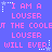 Pixelated text on a blue background with pink lettering and white stars, repeating phrases in a