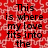 Red patterned background with black text reading "This is where my love fits into the ilyy" and "PUZZLE <3", gray rectangle in bottom right.