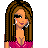 Pixel art contact sheet showing three frames of a female character with long brown hair wearing a pink top and blue jeans, with 'Lil Diva' text below.