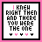 A 4x4 grid of animated frames showing a pixel-art contact sheet with pink and black text on white backgrounds, each frame containing the phrase "I KNEW RIGHT THEN AND THERE YOU WERE THE ONE" with varying letter colors and heart symbols at the bottom.