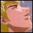 A 48x48 pixel buddy icon featuring a side-profile anime character with blonde hair and pink skin on the left, paired with "Anime IM" text in white pixelated font on black background on the right.