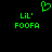 Green pixelated text and heart symbol on black background, with 'LiL' above 'FOOFA' in two identical side-by-side arrangements.