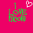 Pixelated green text 'I LOVE Noodle' on bright pink background with white heart symbol above text.