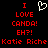 Static pixel art displays red text and a white heart symbol on black background with repeated text elements.
