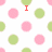 Pixelated image with pink and green polka dots on white background, red text reading "I secretly love you!" in four separate segments.