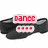 Pixelated icon shows red text 'DANCE' above four red squares on a white background, with dark gray abstract shapes surrounding the elements.