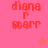 Pixelated text 'dianna starr' in red on pink background with a small star symbol.
