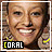A 5-frame animated contact sheet showing a person's face with varying facial expressions and border colors, each frame containing the text "CORAL" in yellow and black.