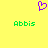 Yellow background with purple pixelated heart symbol above two green 'Abbis' text blocks.