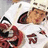A static image with a red background divided into four quadrants, featuring text and a pixelated photo of a person in sports attire.