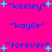pixelated text phrases in blue with cyan stars on a bright pink background, showing variations between repeated elements