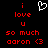 Static pixel art displays red text on black background with white heart symbol above text.