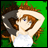 A 48x48 pixel buddy icon featuring a cartoon-style anime character with brown hair and blue eyes against a green background, paired with "Anime IM" text on the right side of a contact sheet layout.
