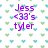 Pixelated text 'Jess <33's tyler' in purple on a white background with repeating green and blue heart-shaped patterns.