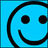 A static blue square icon with a black smiley face on the left and three 'Smile' text labels in dark gray.