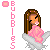 Pixel art contact sheet showing five animated frames of a cartoon woman blowing bubbles in a bathtub, with pink text and bubble graphics surrounding the character.
