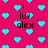 A static pixel art image with a bright pink background filled with cyan heart shapes and repeated text "i luv alex" in black.