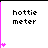 Pixelated icon with 'hottie meter' text and pink heart symbols in a , showing animation changes across frames