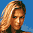 Pixelated contact sheet of a woman in white bikini top across three frames showing sequential pose changes against blue background