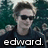 Pixelated image of a person with dark hair and sunglasses, wearing a dark shirt against a teal background, with the text 'edward.' at the bottom.