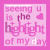 A 2x2 contact sheet of three animated frames showing a pink-themed buddy icon with text "seeing u is the highlight of my day" and heart symbols, displayed on a gray background.