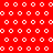 Red background with white circular patterns and a single wavy line segment in the lower right quadrant.