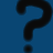 Blue background with two large black question marks, one on the left and one on the right side of the image.