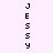 Pixelated text 'JESSY' arranged in a with pink rectangular overlays on specific letters