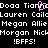 Black background with white pixelated text repeating names and "!BFFS!" in two , one pink heart symbol replacing a letter