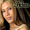 A close-up portrait of a person with long light brown hair wearing a light-colored sleeveless top, with stylized text reading 'Melina' in the upper right corner.
