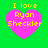 Four identical pixelated pink hearts on a bright green background, each containing yellow text reading "I love Ryan Sheckler" in three lines.