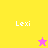 Four quadrant with yellow, pink, and peach backgrounds displaying 'Lexi' text and star icons