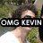 A four- shows a person in a white shirt with green foliage background, each containing overlaid text: "OMG KEVIN", "LAY OFF THE", and "DONUTS!!"