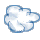 Pixelated cloud icon with yellow sun partially visible behind it, transitioning from full cloud cover to clear sky across frames.