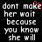Pixelated text on black background with red heart symbol replacing 'k' in 'make', repeated twice side-by-side.