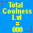 Blue background displays yellow text "Total Coolness Lvl = 000" with red and blue star-shaped pixel clusters shifting positions across frames.