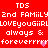 Red background with white pixelated text repeating 'TDS', '2nd FAMIiLY', 'LOVEyouGiRL', and 'always & foreverrrrr' across two identical vertical sections, each containing a pink heart symbol.