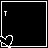 Black background with white pixelated text fragments and small heart symbols, transitioning to a sequence of white checkmark-like shapes moving across the