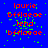Blue background with red text 'laurie' and 'bflaede' repeated in , green pixel noise scattered across the image, gray rectangle in bottom-right corner