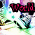 Animated icon with three distinct scenes: a character holding a glowing object, green sneakers with text, and hands forming a heart shape.