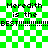 Green and white checkered background with black text reading "Meredith is the BEST!!!!!!!!!!" repeated in two , showing pixelated animation changes
