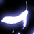 Static pixelated icon of a white arrow-shaped object with blue gradient edges against dark background, appearing to emit light or energy.